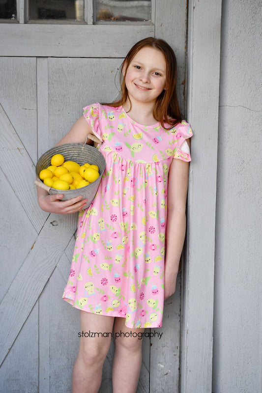 Lemonade Milk Silk Flutter Dress