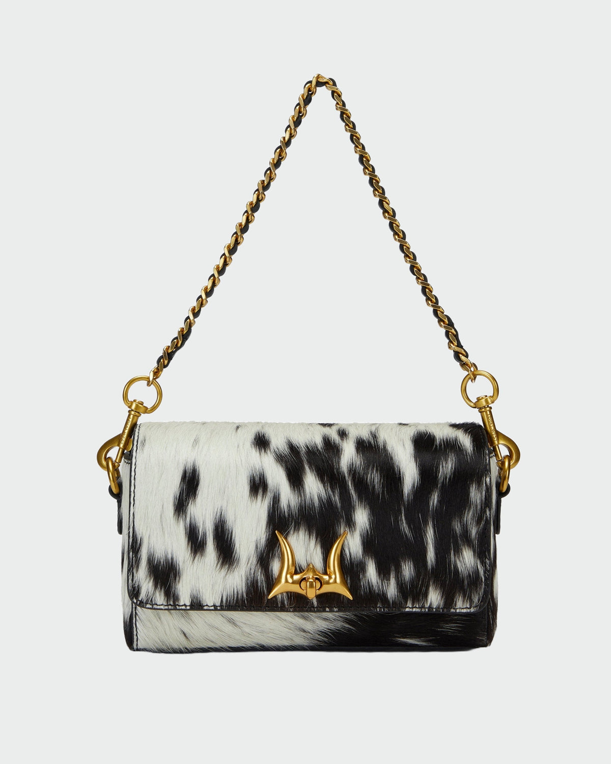 Loyal West Savi Mini Bag In Black & White Cowhide