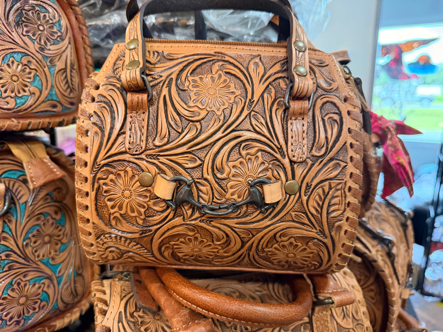 Genuine Hand Tooled Leather Mini Speedy with Horsebit