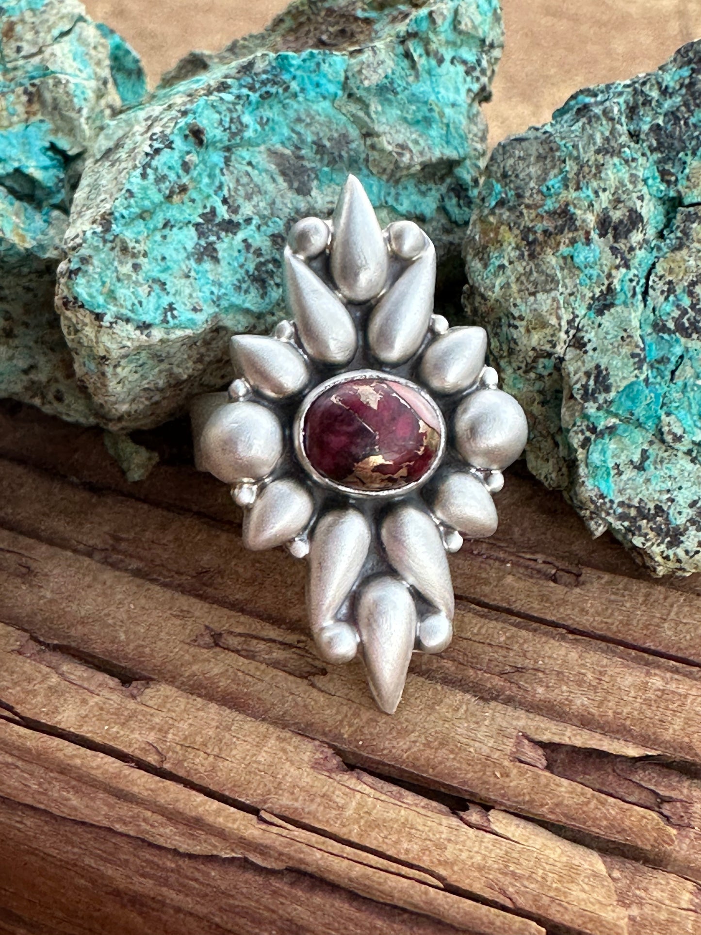 Beautiful Handmade Dahlia Rose And Sterling Silver Adjustable Ring