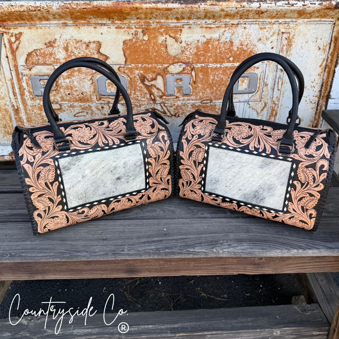 Tooled Leather Large Speedy Bag