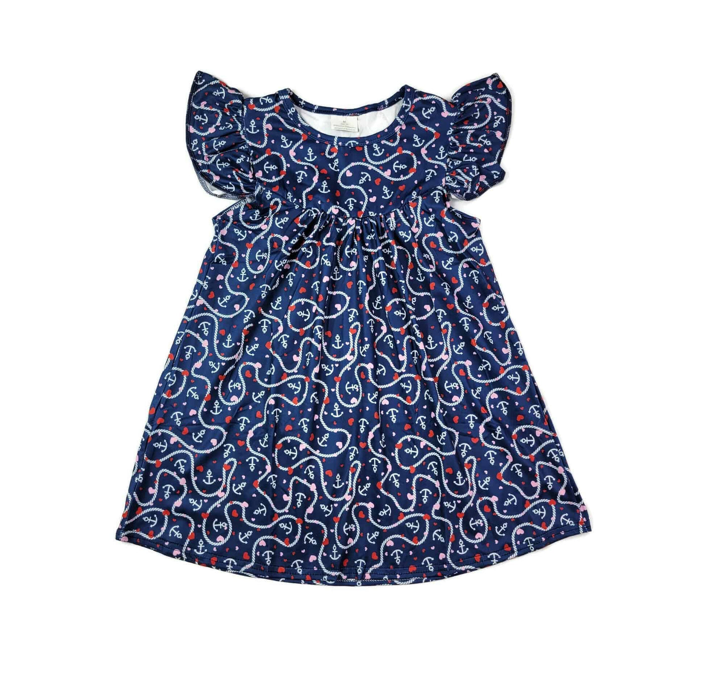 Anchors Away Milk Silk Flutter Dress