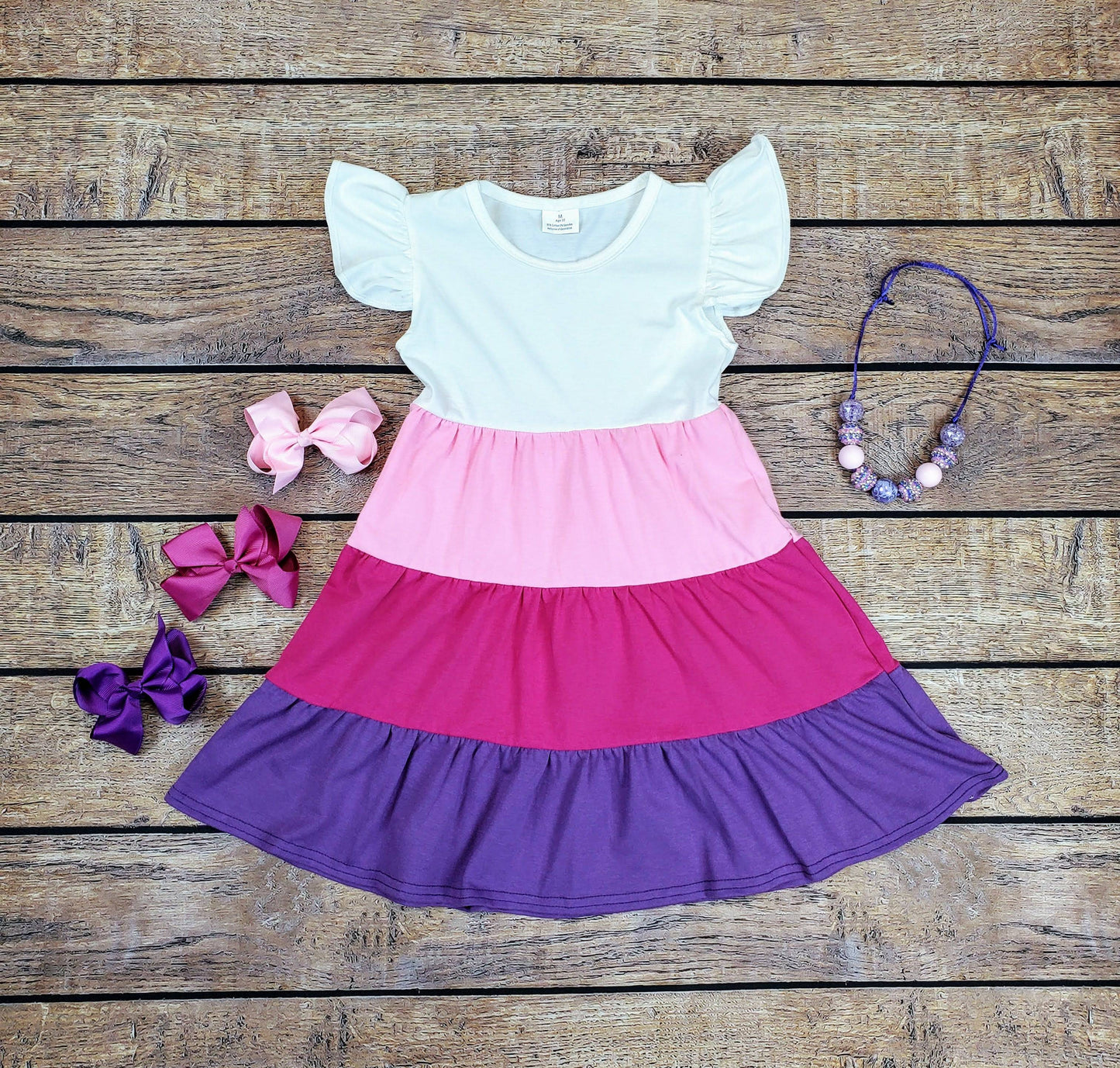 Shades of Purple Flutter Dress