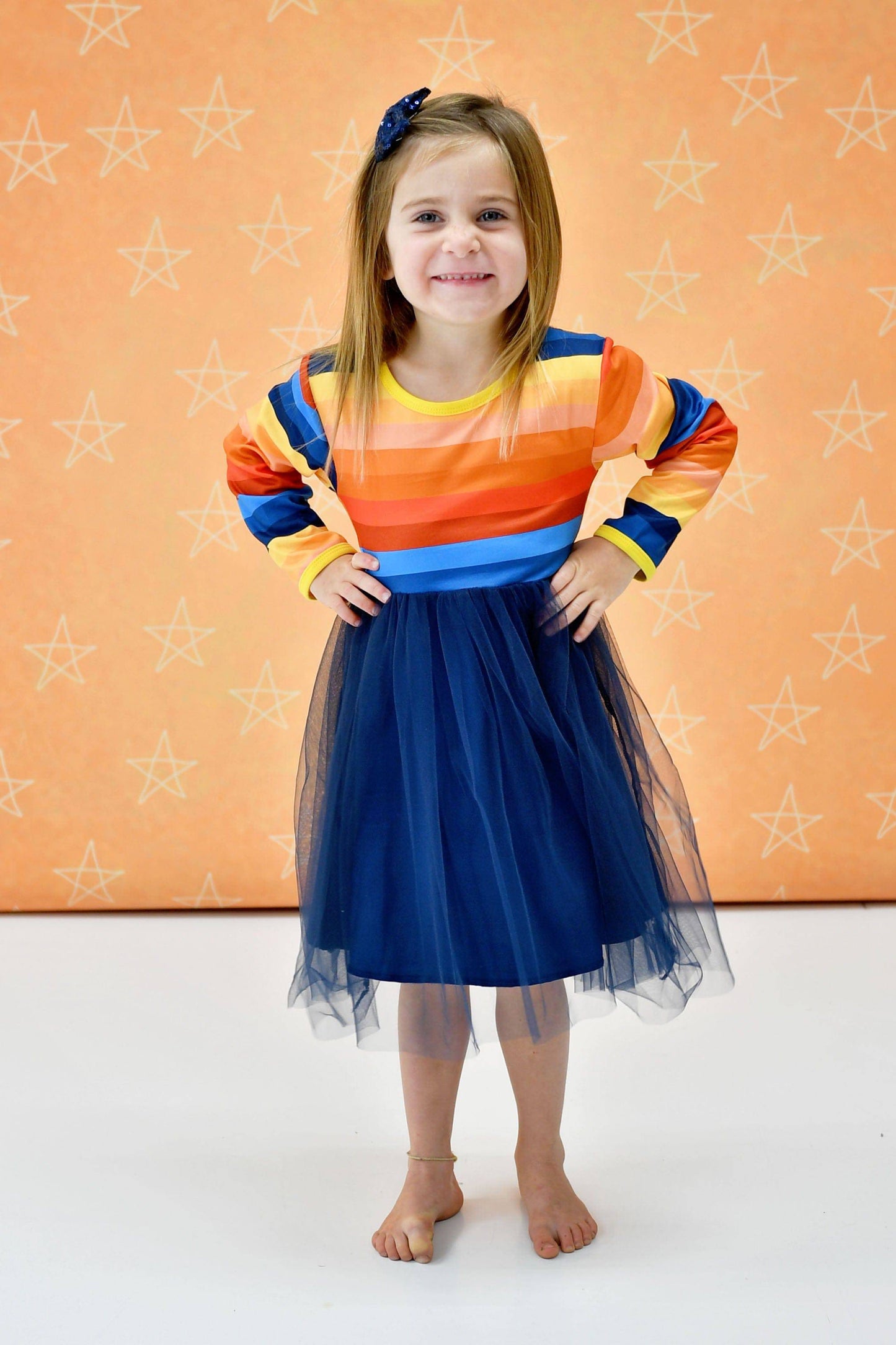 Blue Stripe Tutu Dress