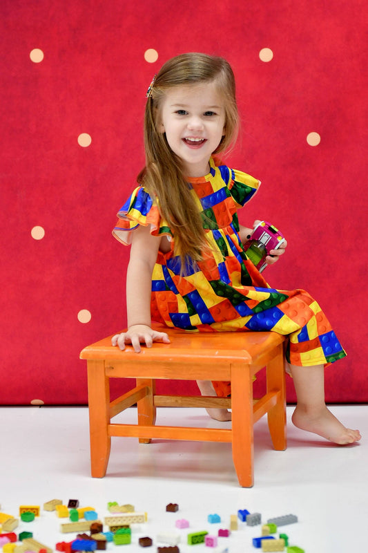 Building Block Milk Silk Flutter Dress