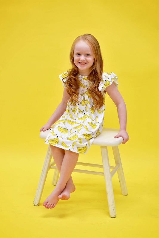 Banana Milk Silk Flutter Dress