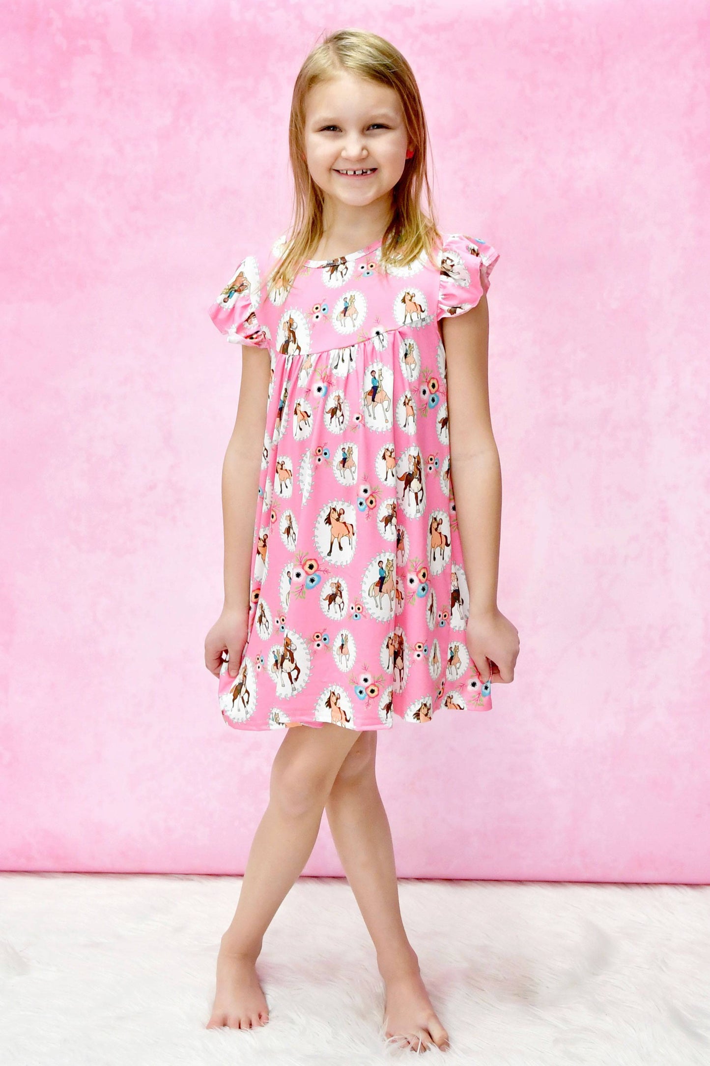 The Herd Milk Silk Flutter Dress