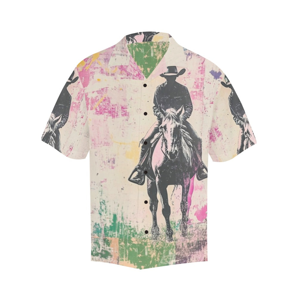 Baha Ranch Retro Pop Western Trail Ride Men's Camp Shirt