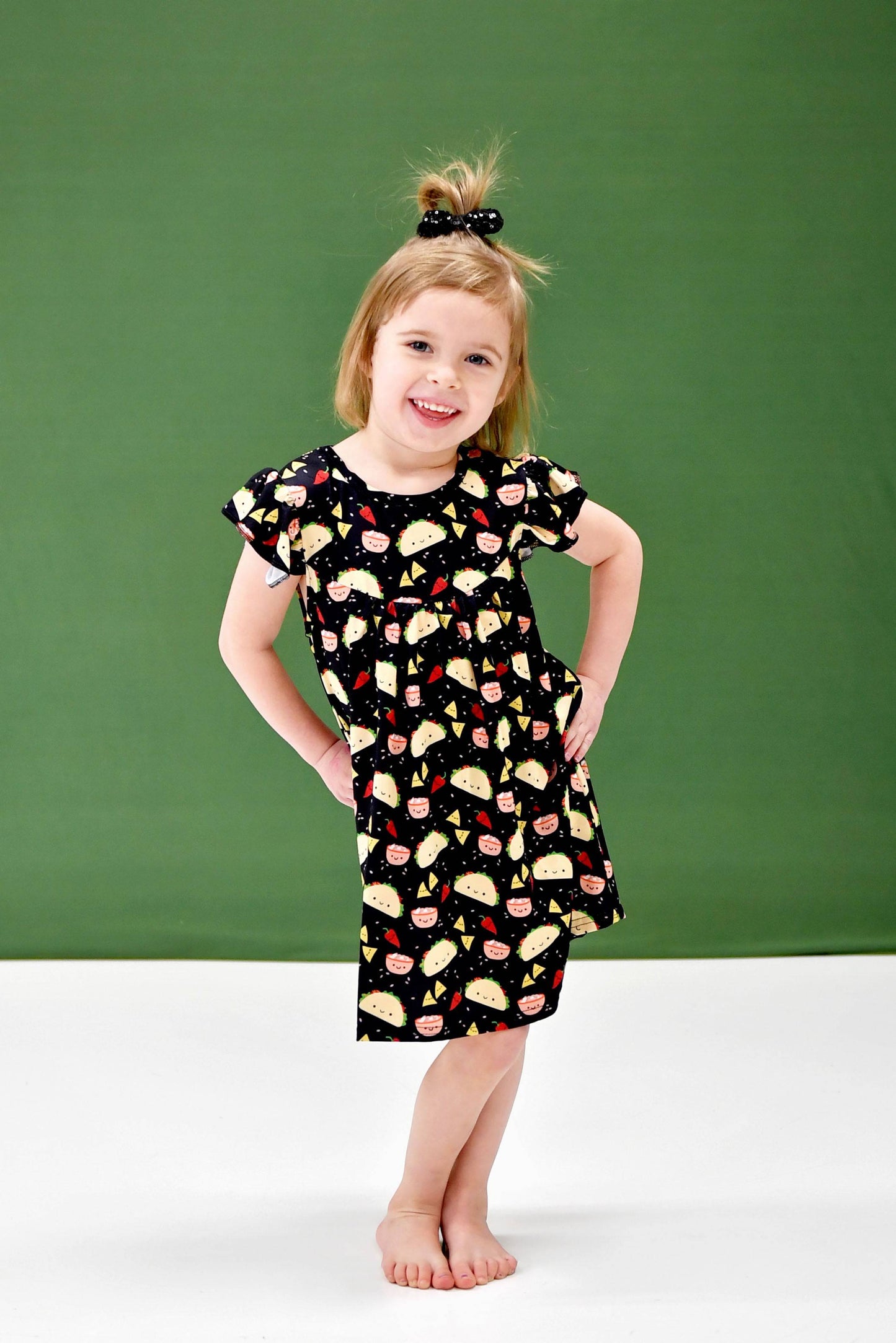 Taco Flutter Milk Silk Dress