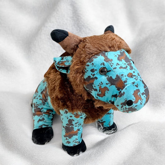 Blue cow print plus buffalo-medium farm pal
