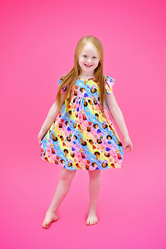 Miracle Family Milk Silk Flutter Dress
