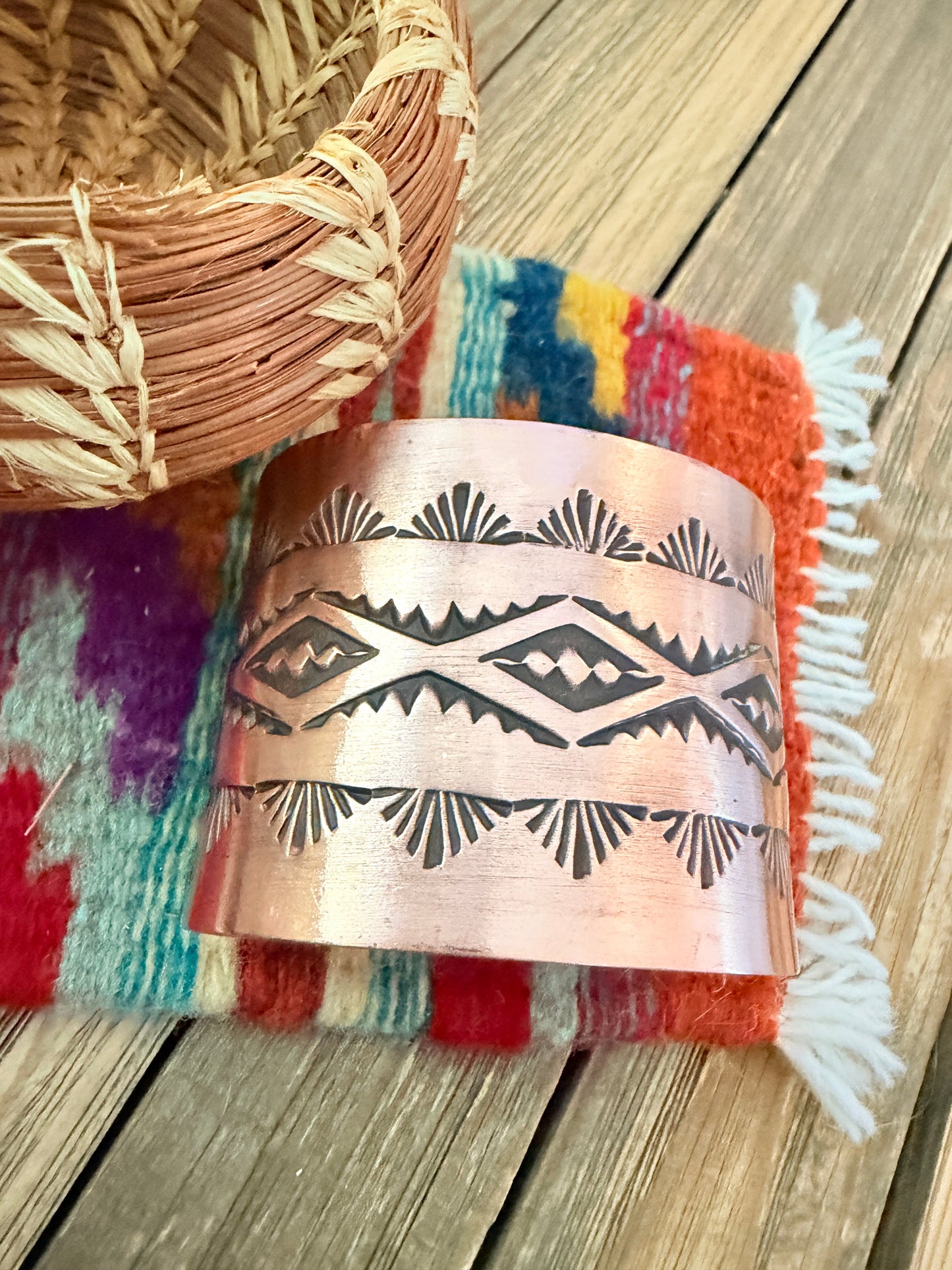 Handcrafted Copper Cuff Bracelet by Elvira Bill
