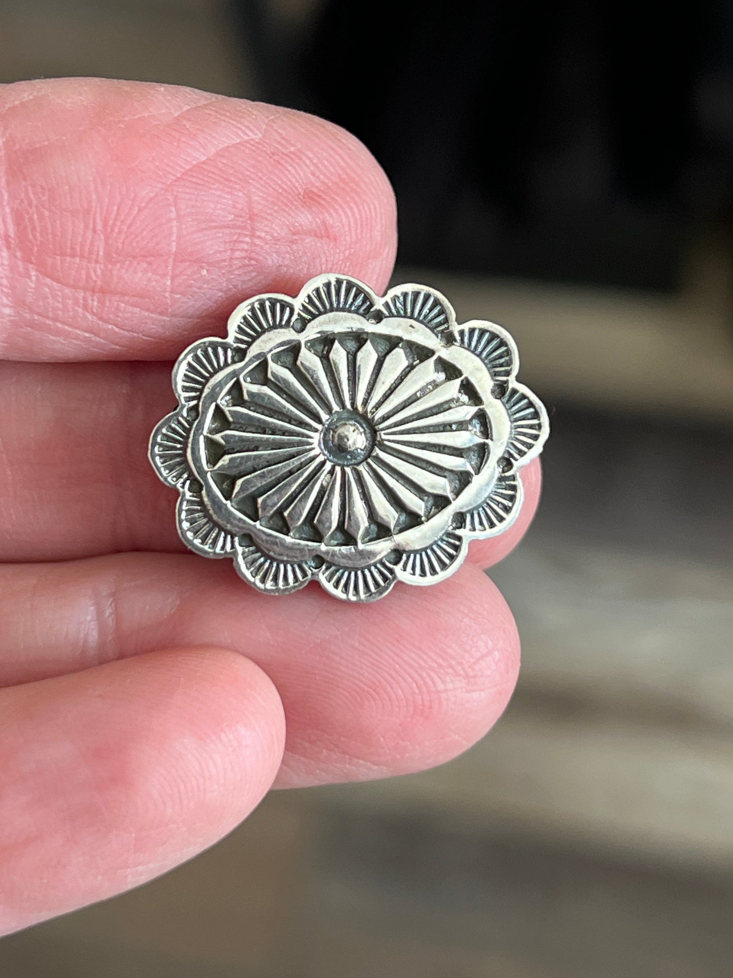Sterling Silver Traditonal Style Concho Slide