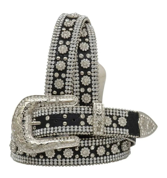 3D Flower Girl Gator Leather Belt - Womens Belt