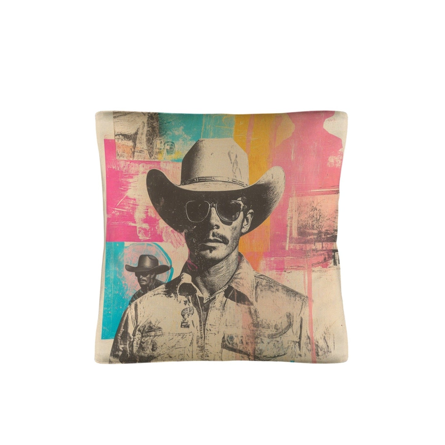 Baha Ranch Retro Pop Western Hey Cowboy Pillow Case Made in America