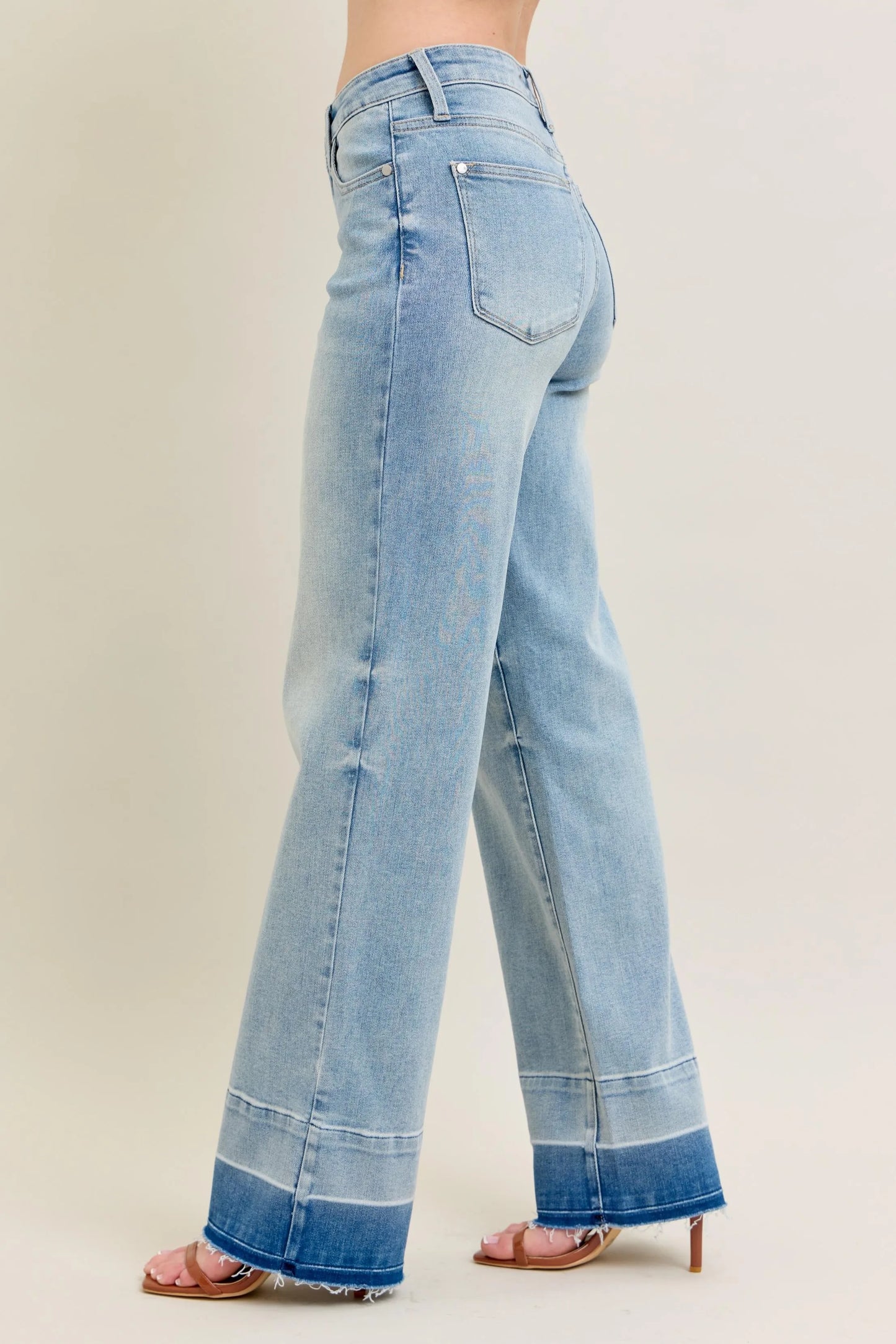Judy Blue Plus Size Full Size Wide Leg Jeans with Released Hem