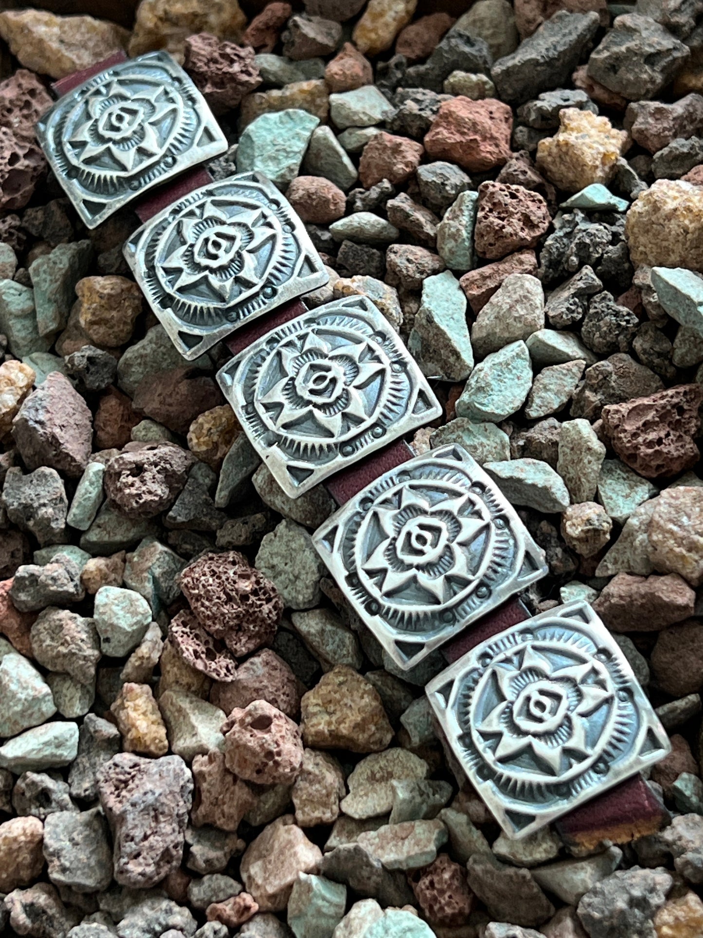 Sterling Silver Concho Slide, The Cactus Flower