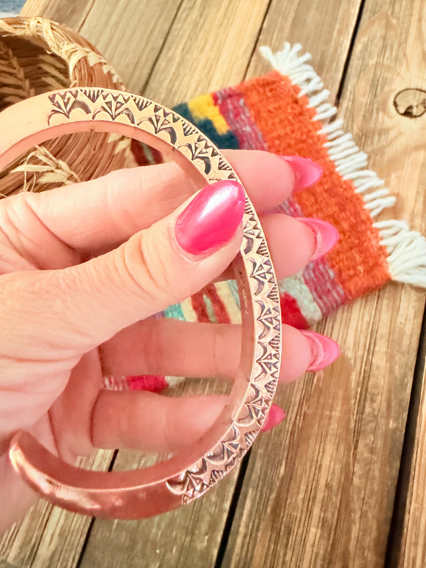 Handcrafted Copper & Sterling Silver Cuff Bracelet