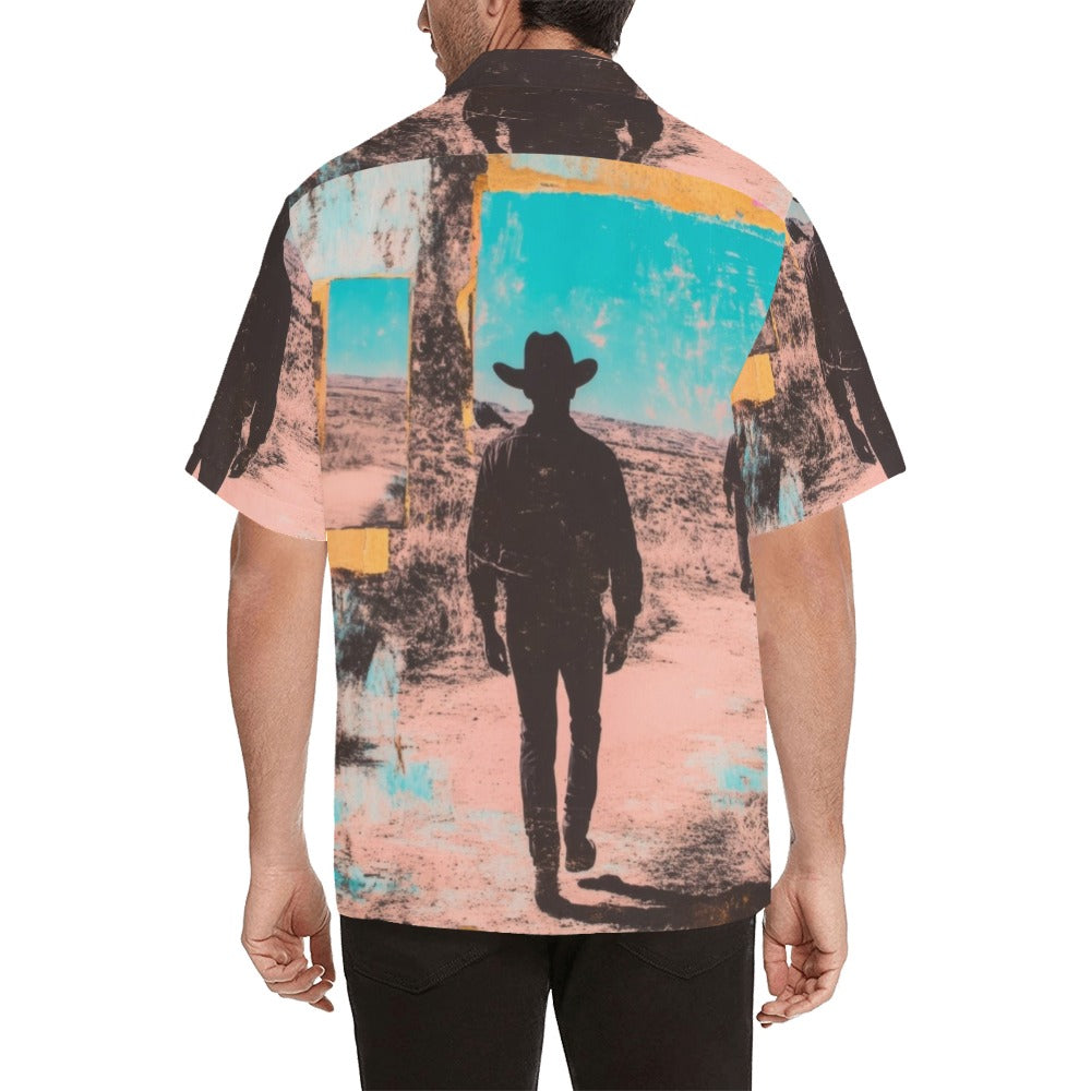 Baha Ranch Retro Pop Western Mystery Cowboy Men's Camp Shirt