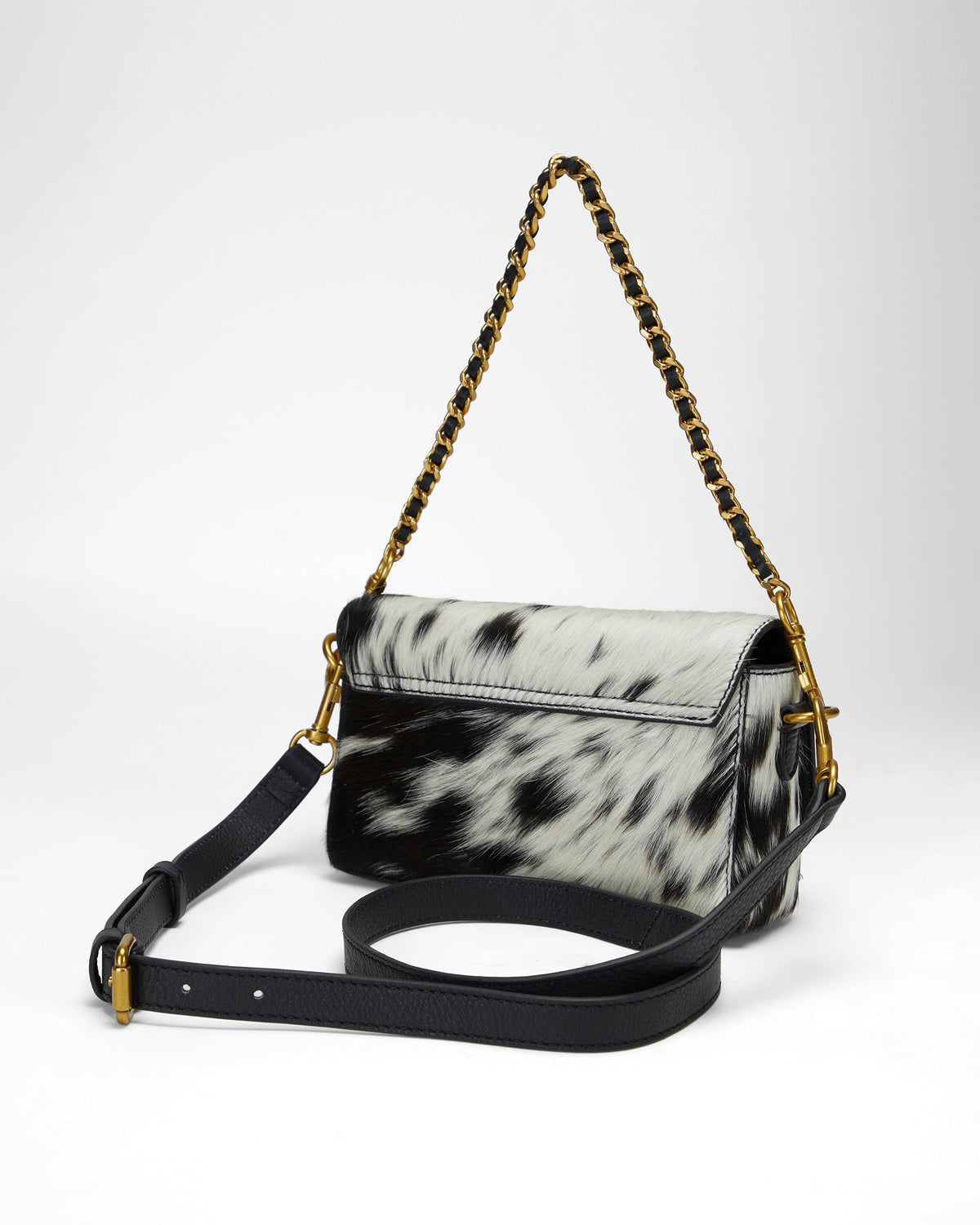 Loyal West Savi Mini Bag In Black & White Cowhide
