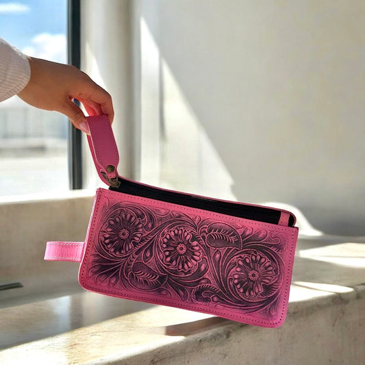 Rosa hand tooled toiletry bag
