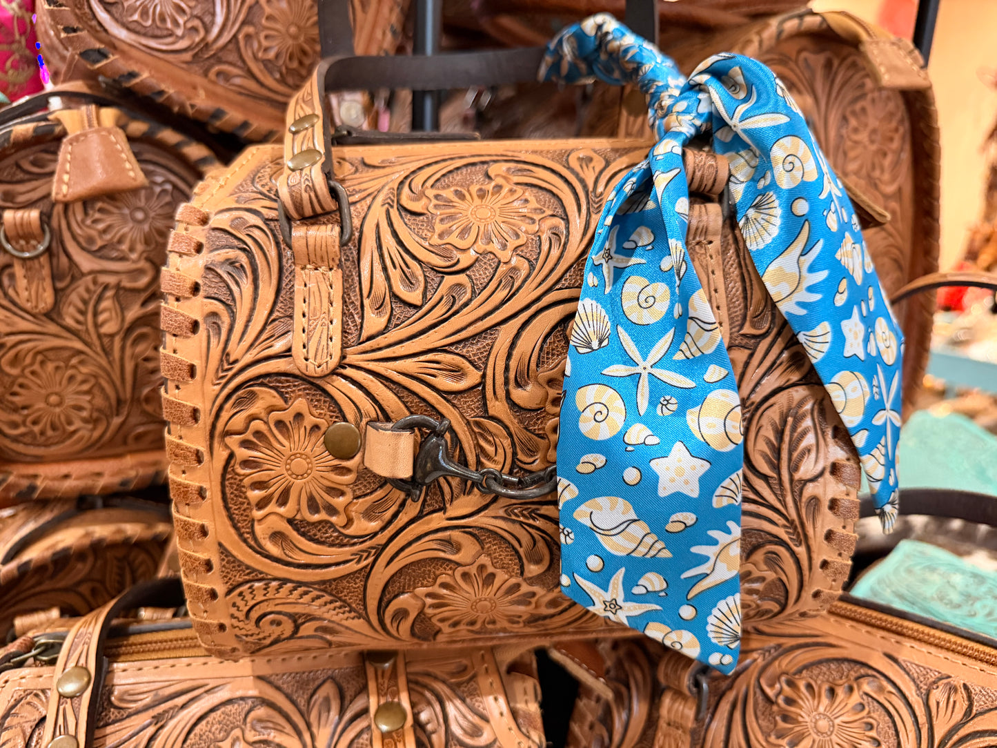 Genuine Hand Tooled Leather Mini Speedy with Horsebit