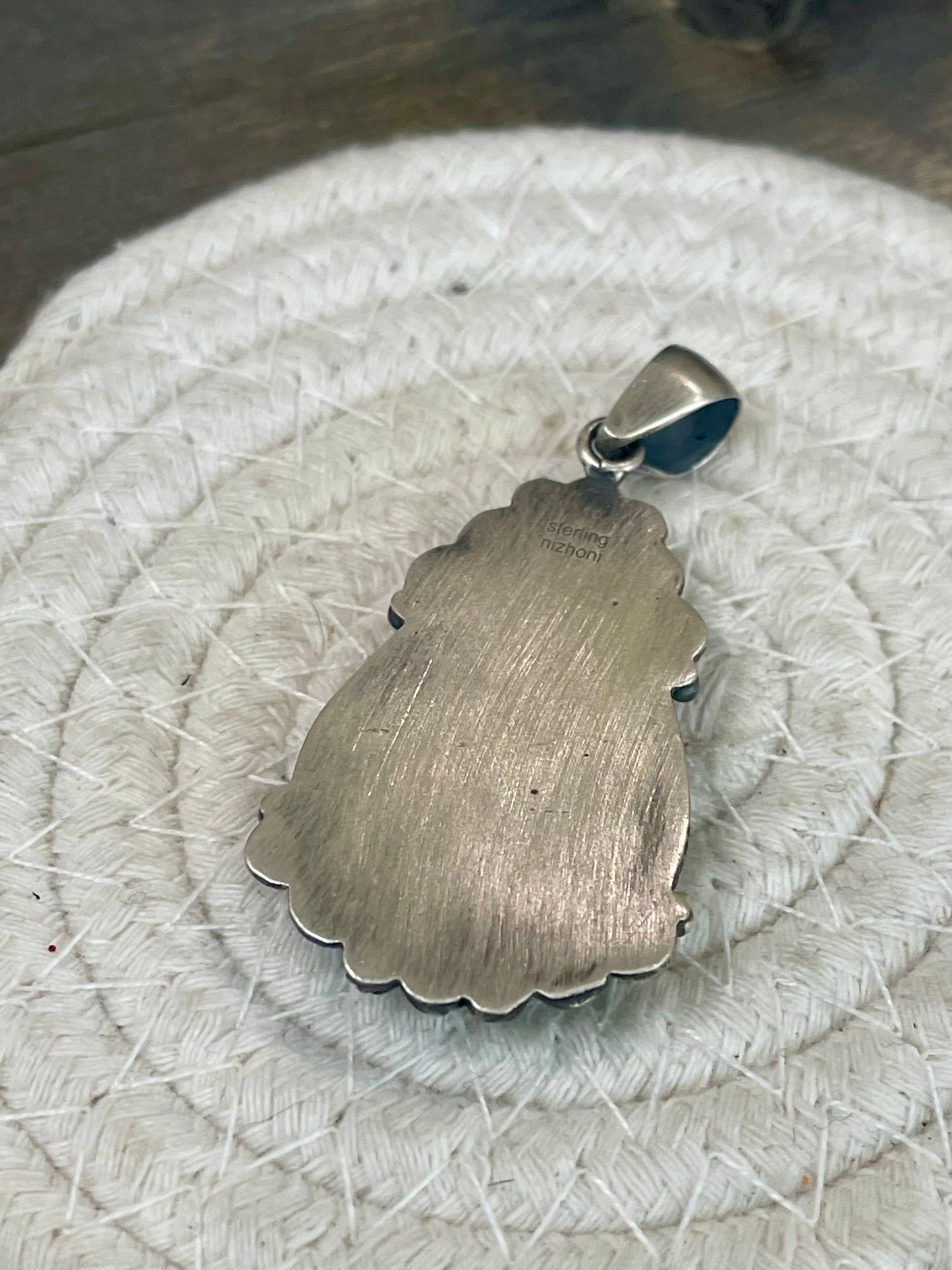 Beautiful Handmade Number 8 Turquoise & Sterling Silver Pendant