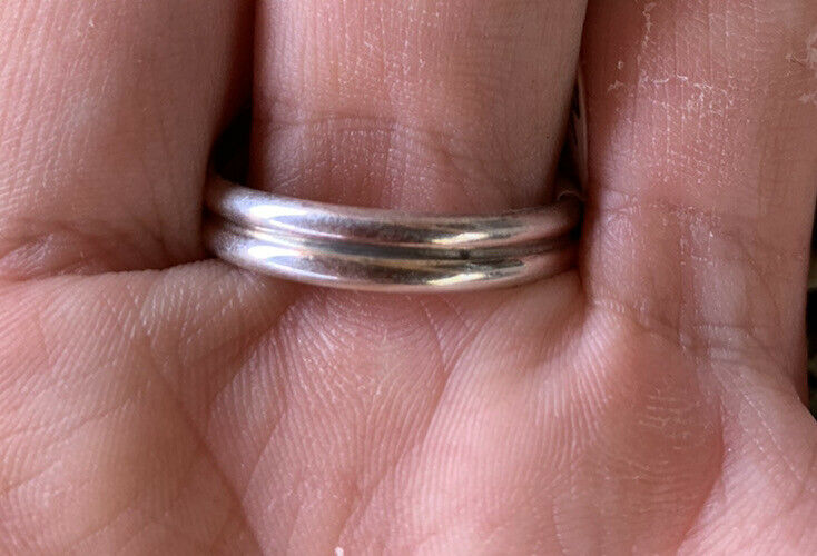 Navajo Kingman Turquoise Stamped Sterling Silver  Signed Statement Ring