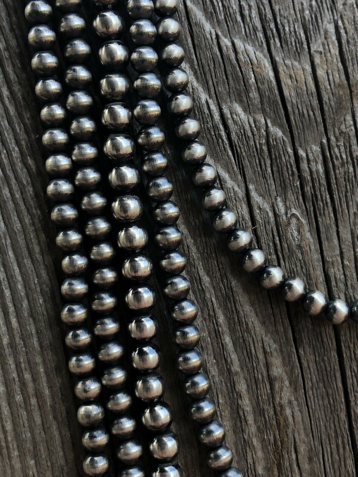 Handcrafted 6mm Sterling Silver Pearl Style Beaded Necklace