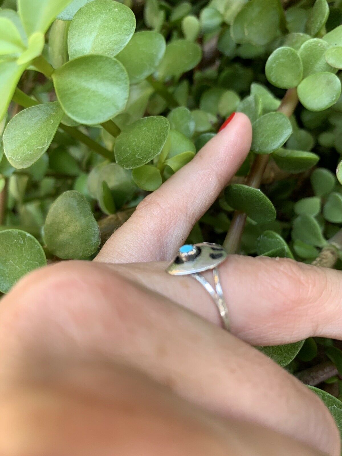 Zuni Sterling Silver Turquoise Bear Paw Ring