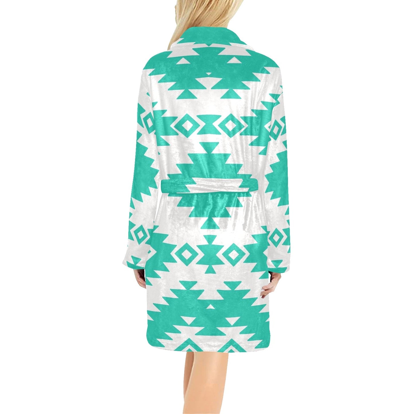 Turquoise Aztec Women's Western Bath Robe