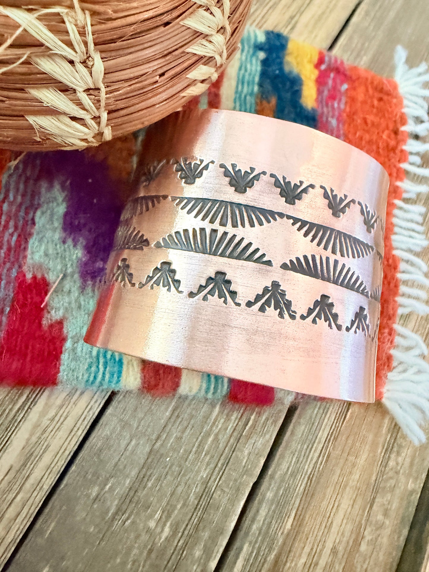 Handcrafted Copper Cuff Bracelet by Elvira Bill