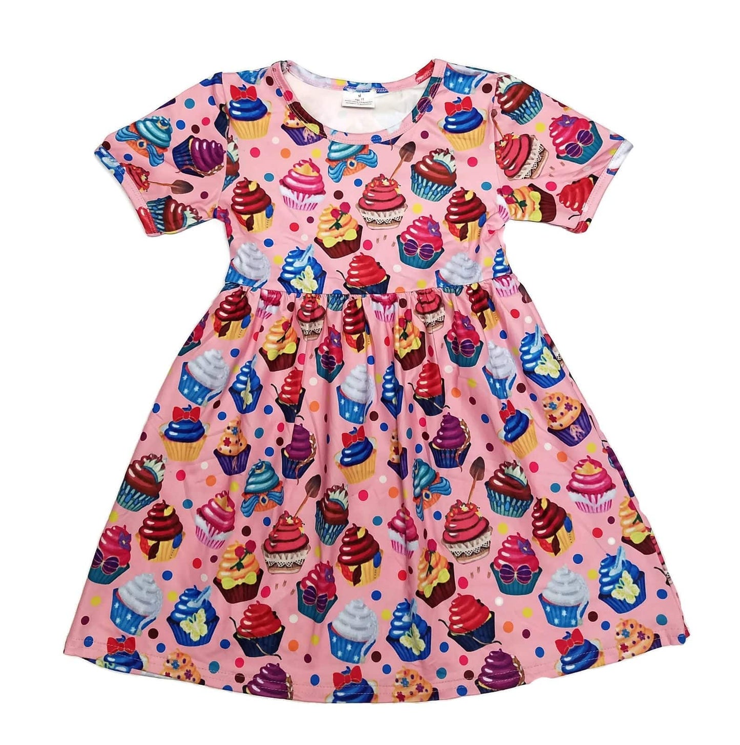 Enchanted Cupcake Short Sleeve Milk Silk Dress