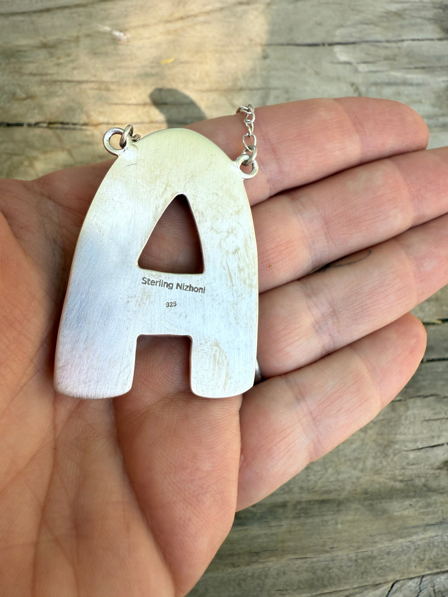 Handmade Sterling Silver Multi Stone Letter Necklace Signed Nizhoni Leslie’s fav