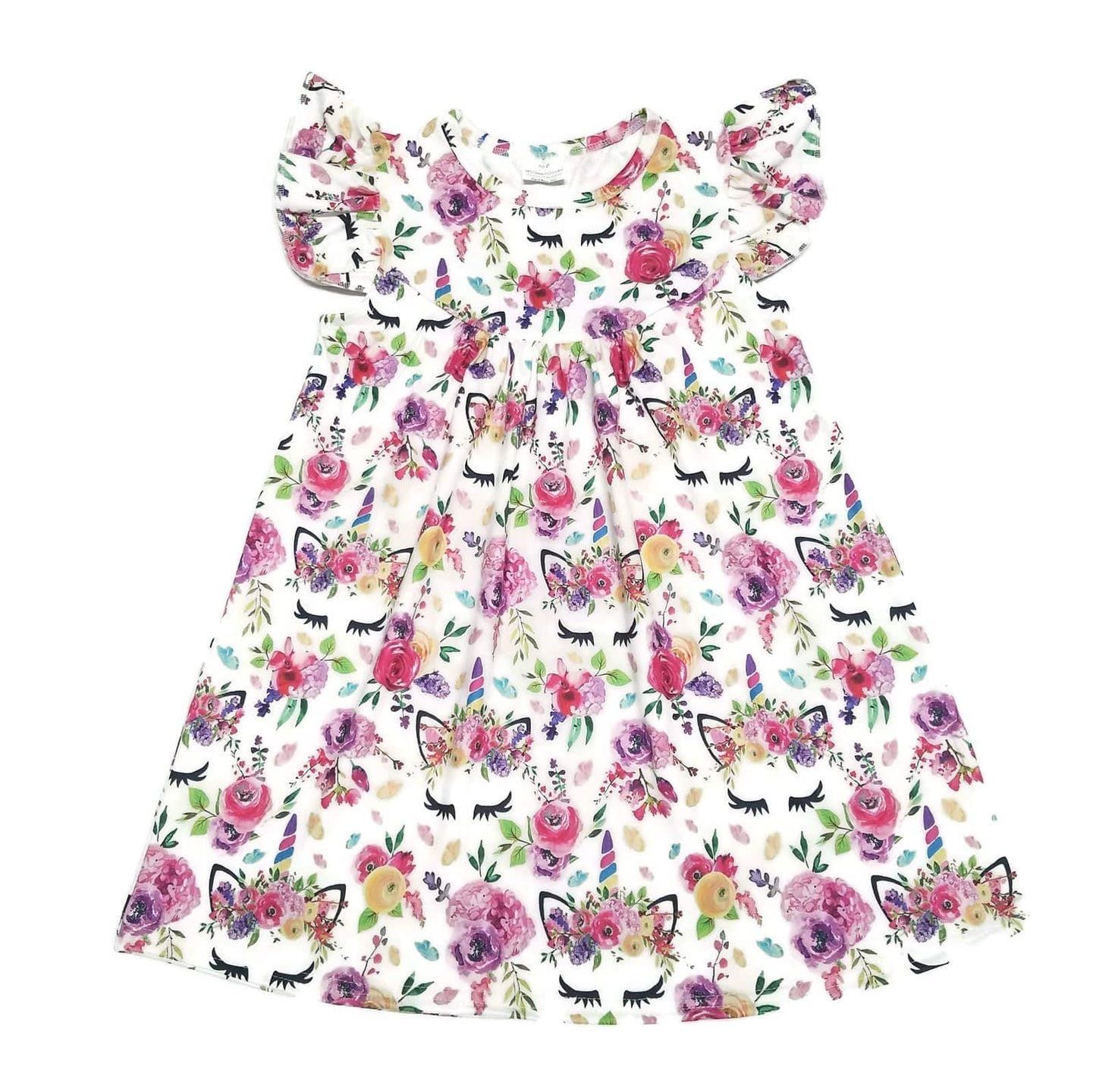 Spring Unicorn Milk Silk Flutter Dress