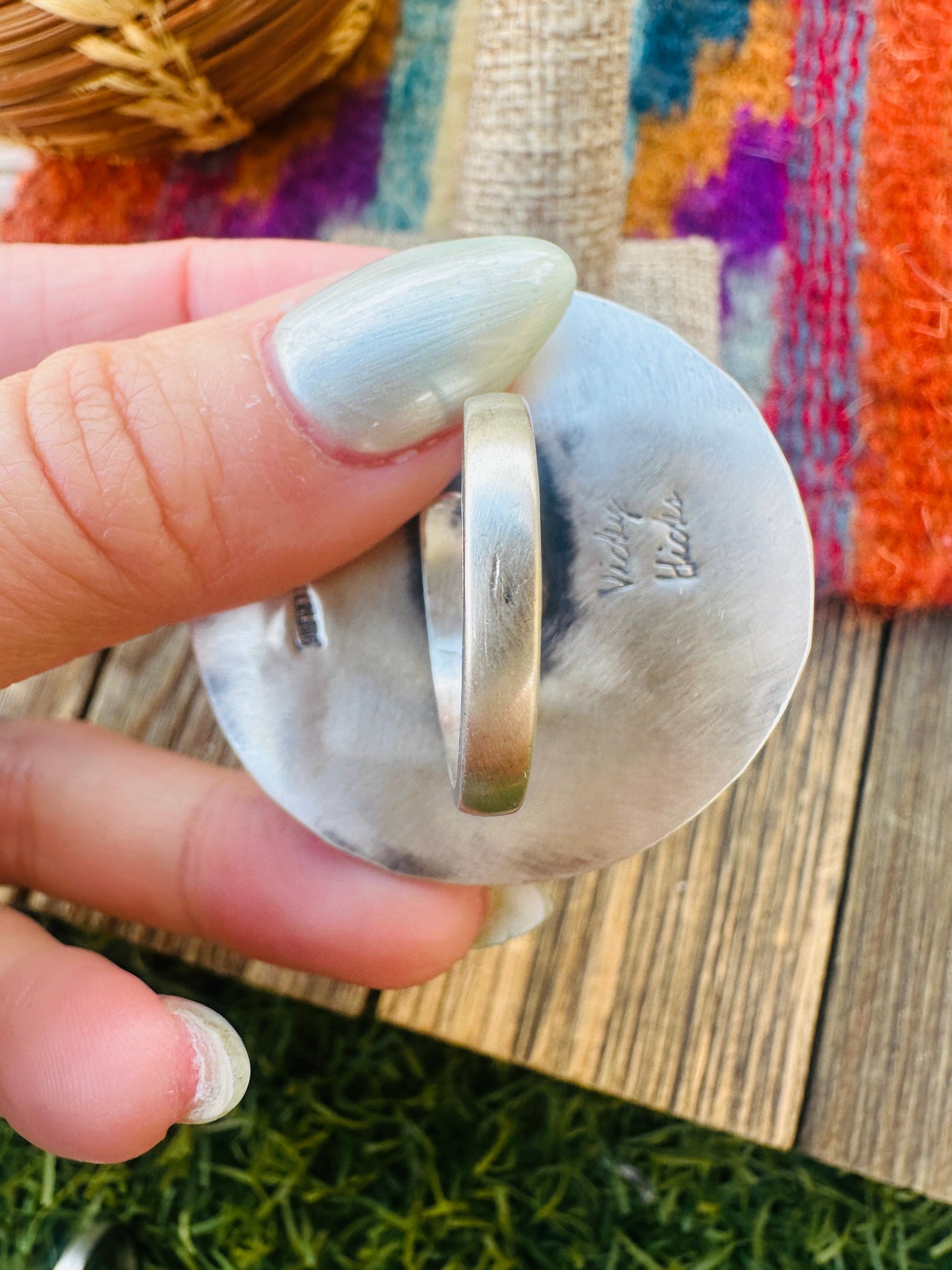 Handcrafted Sterling Silver & Multi Stone Cluster Adjustable Ring by Vicky Hicks