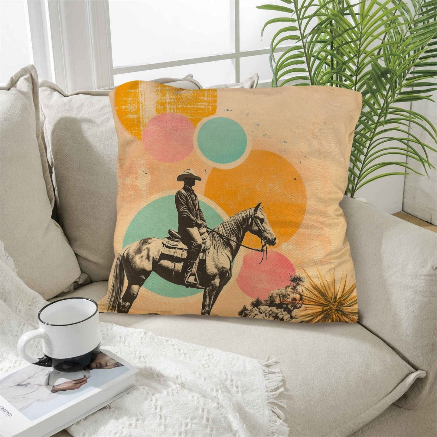 Baha Ranch Retro Pop Western Lost Cowboy Pillow Case Made in America