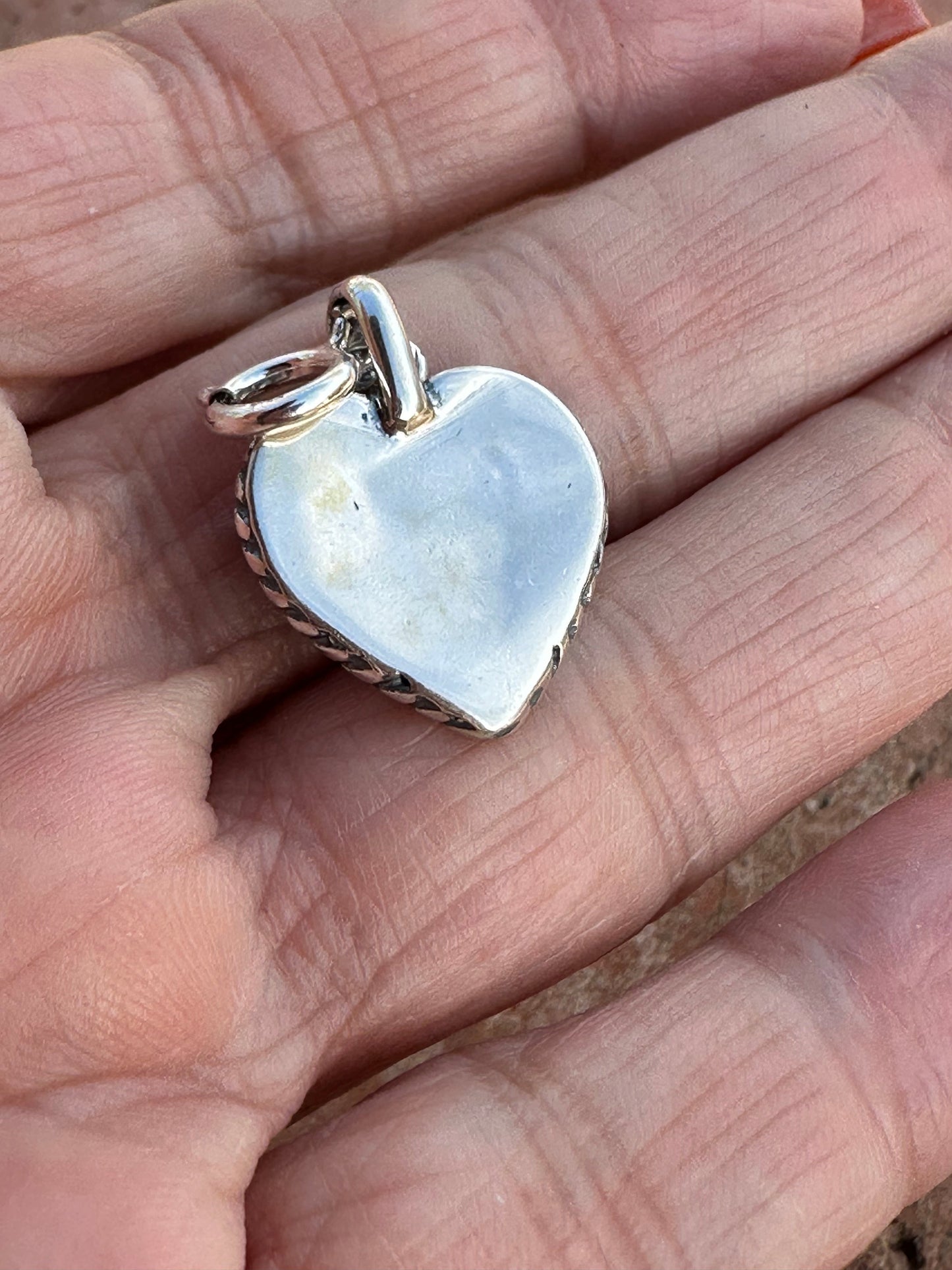Handcrafted Sterling Silver Heart  Horseshoe Charm
