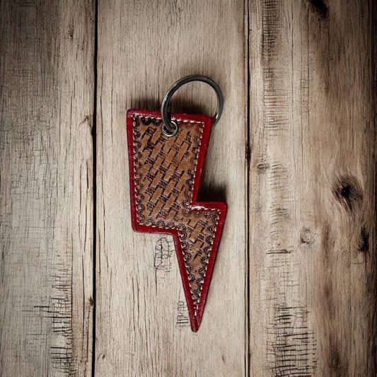 Red lightning keychain