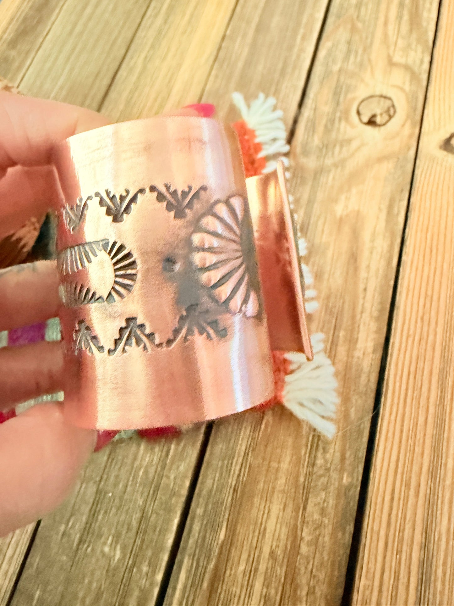 Handcrafted Copper Cuff Bracelet by Elvira Bill