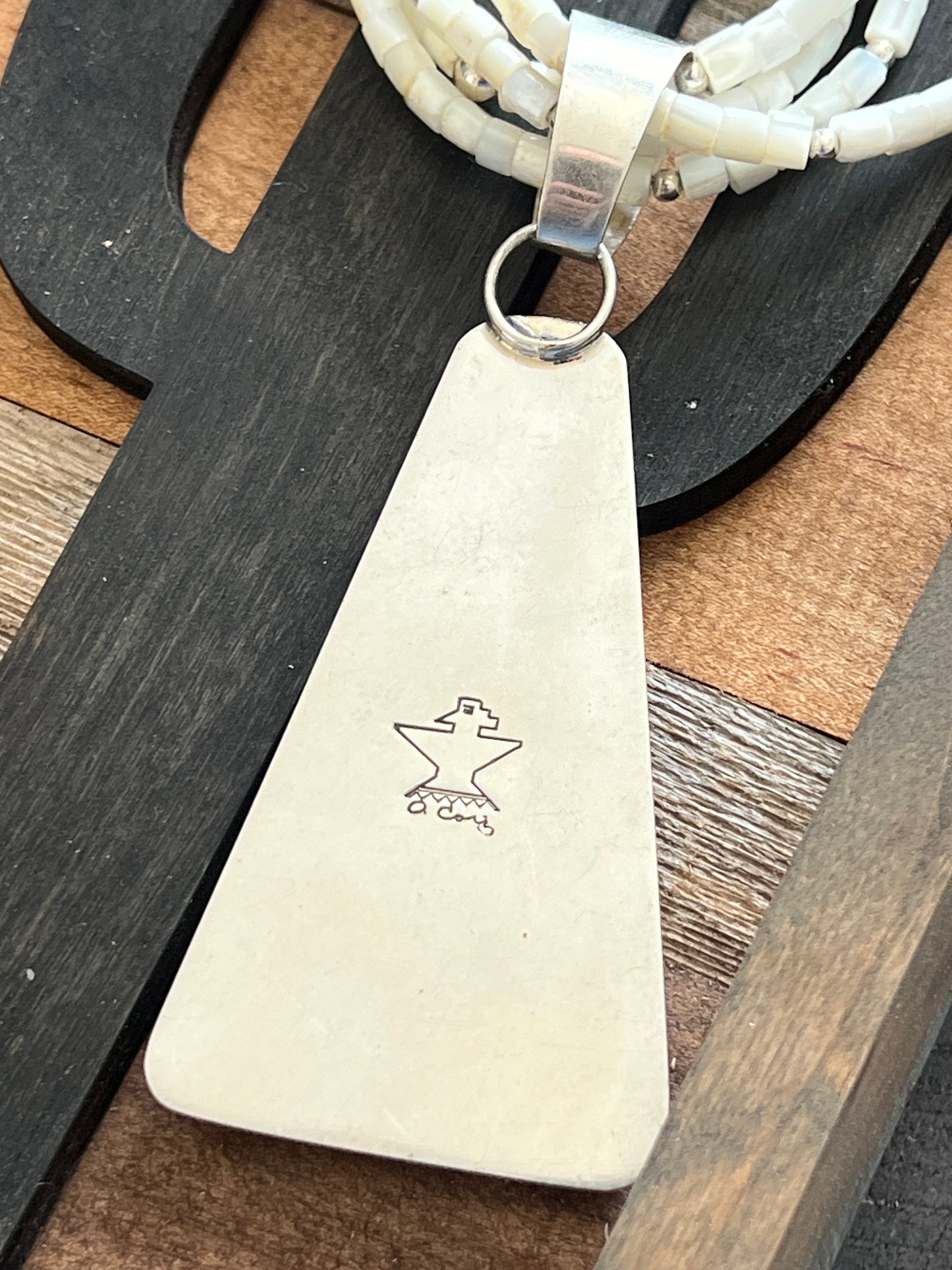 Daniel Coriz Mother Of Pearl Beaded Inlay Necklace