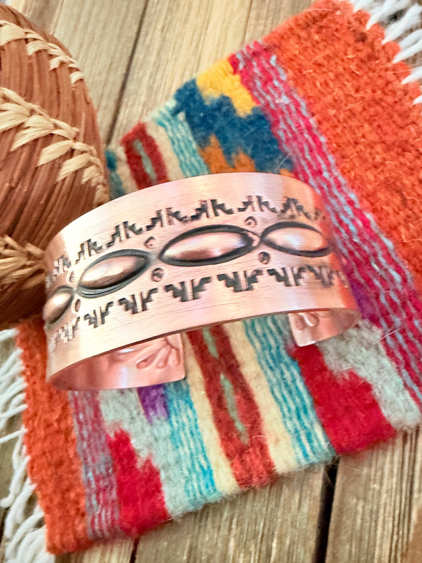 Handcrafted Copper Cuff Bracelet by Elvira Bill