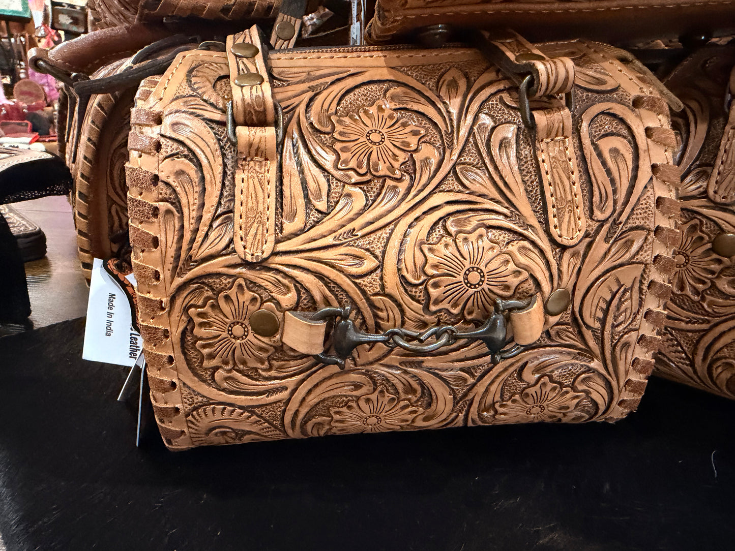Genuine Hand Tooled Leather Mini Speedy with Horsebit