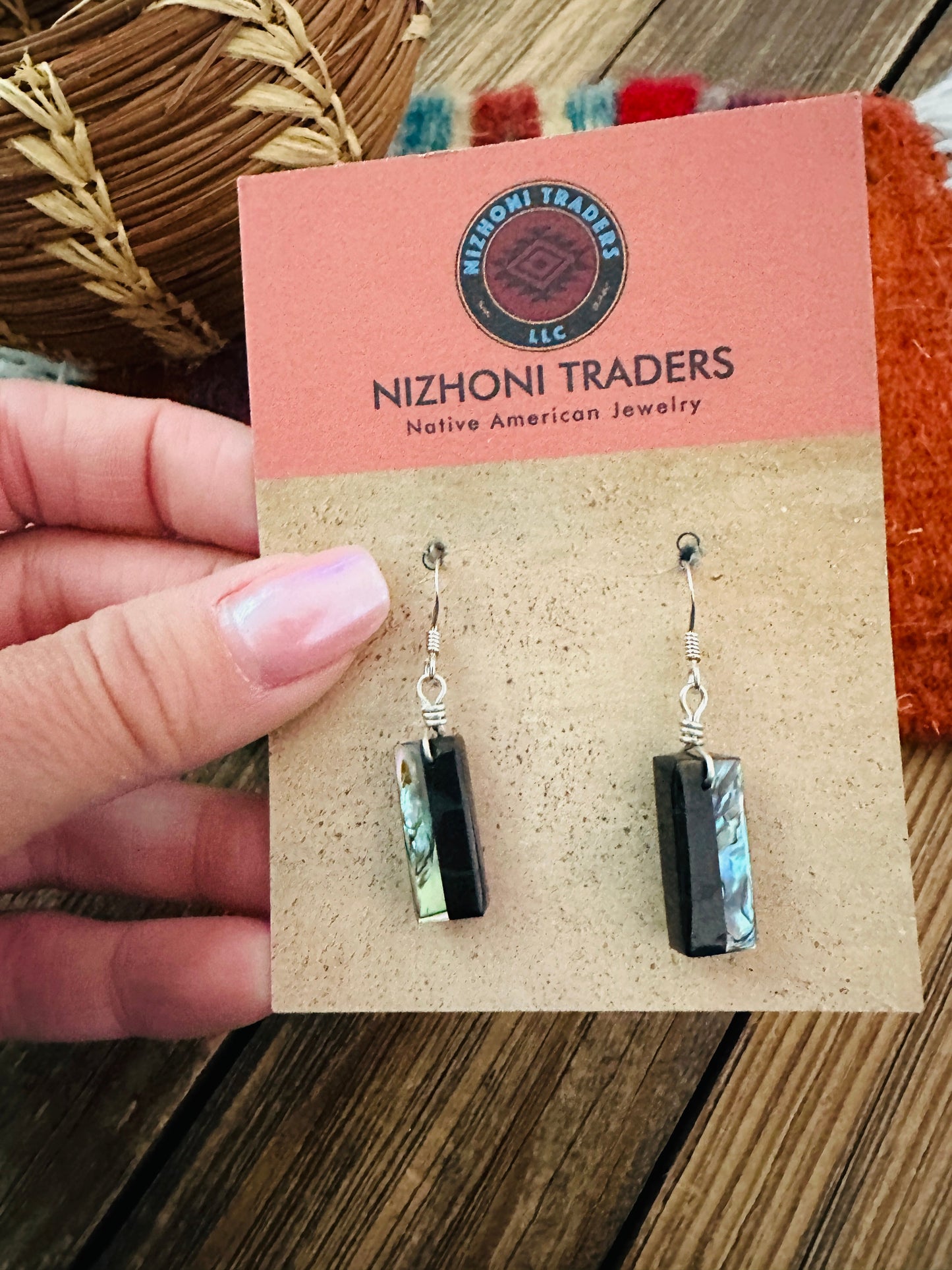 Handcrafted Multi Stone Inlay Slab Dangle Earrings