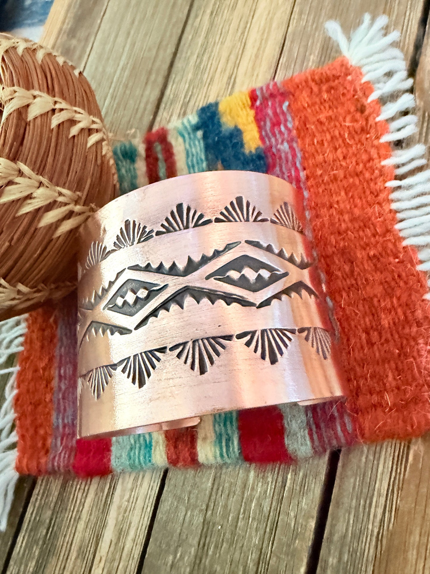 Handcrafted Copper Cuff Bracelet by Elvira Bill
