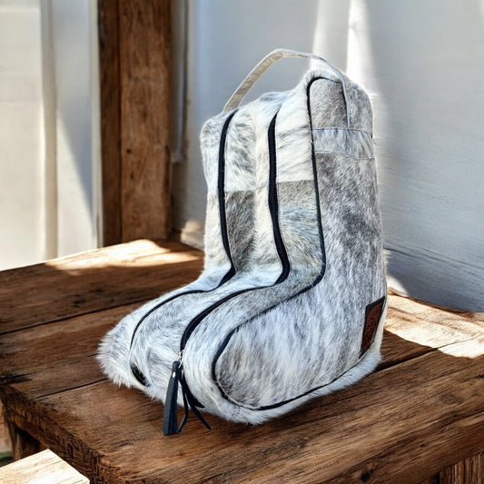 Salt and pepper Cowhide Boot Cover