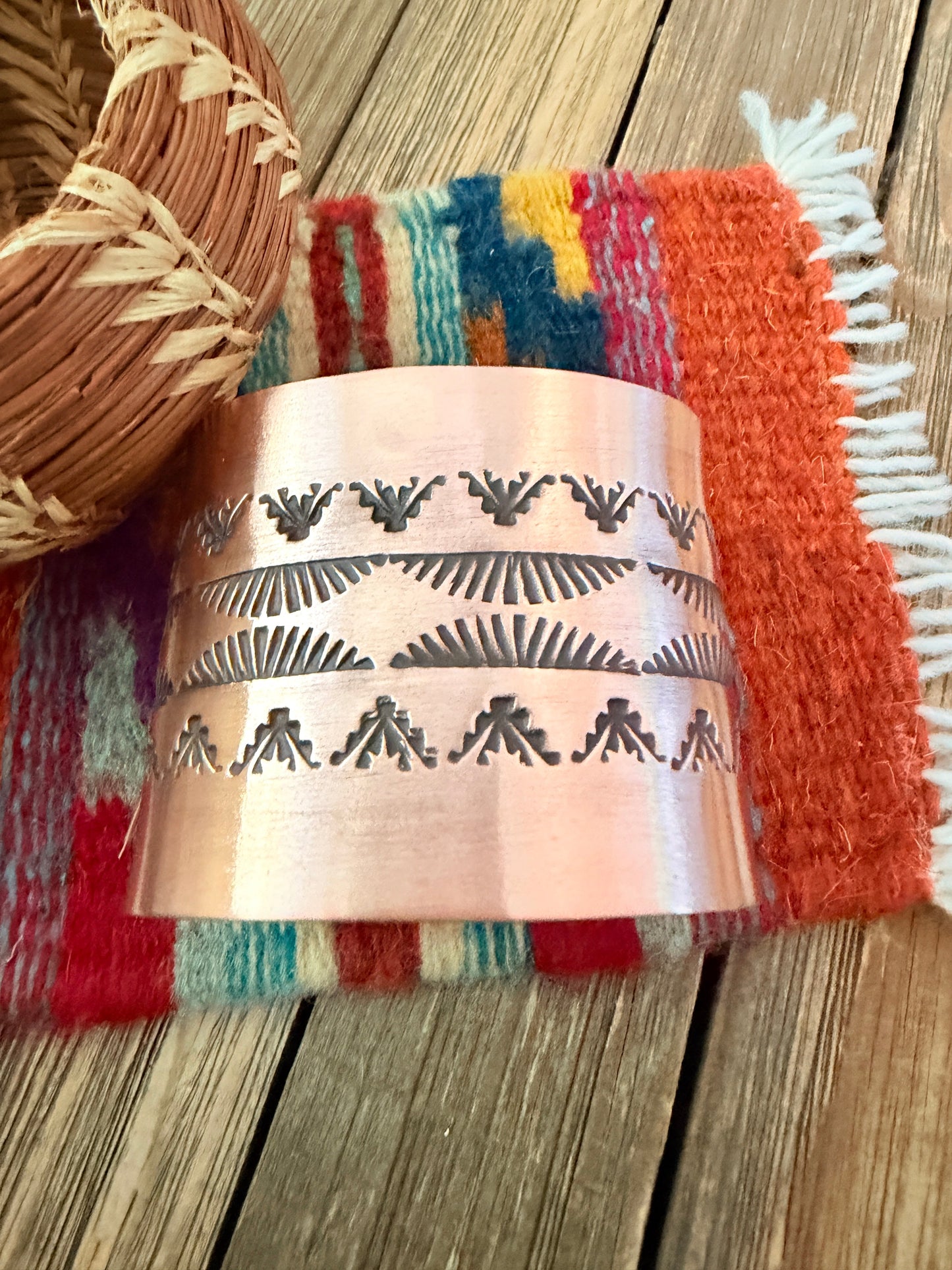 Handcrafted Copper Cuff Bracelet by Elvira Bill