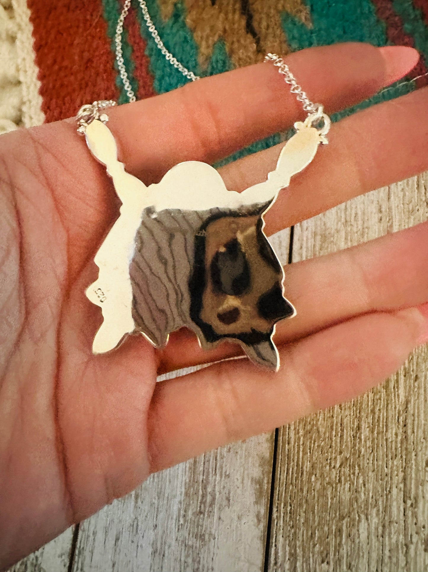 ** Christmas Collection ** Handmade Sterling Silver, Turquoise & Coral Necklace Signed Nizhoni