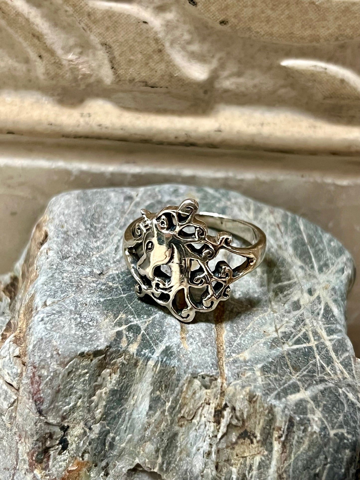 Sterling Silver Horse Head Ring