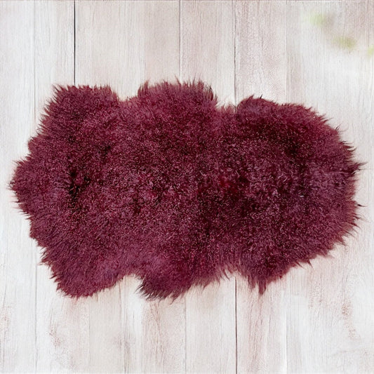 2x3’ burgundy Angora hide